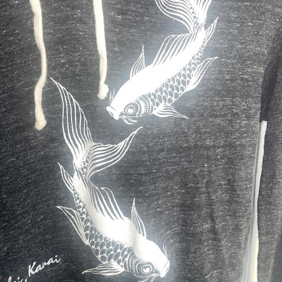 Alternative Earth Hoodie, Lightweight, Koi Fish Graphic, L, Gray, Used - Picture 4 of 6